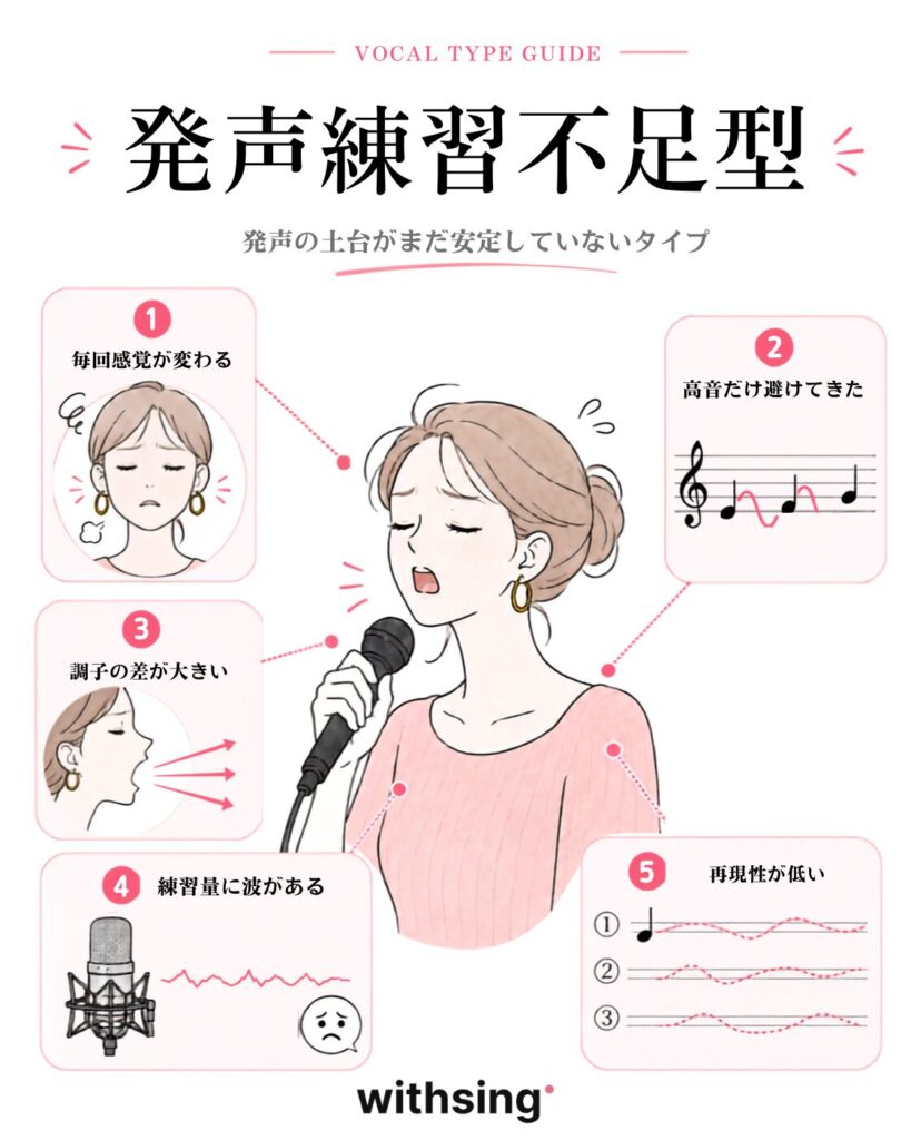 発声習慣不足型|高音に必要な動きが定着していない