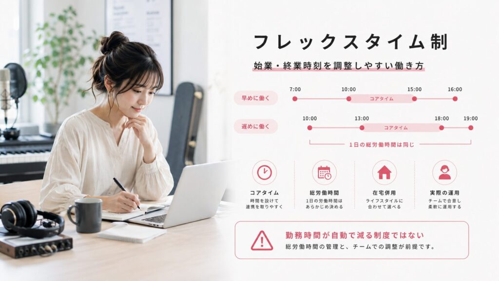 フレックスタイム制は、勤務時間を減らす制度ではない