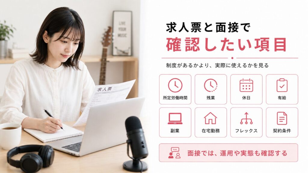求人票と面接で確認したい項目