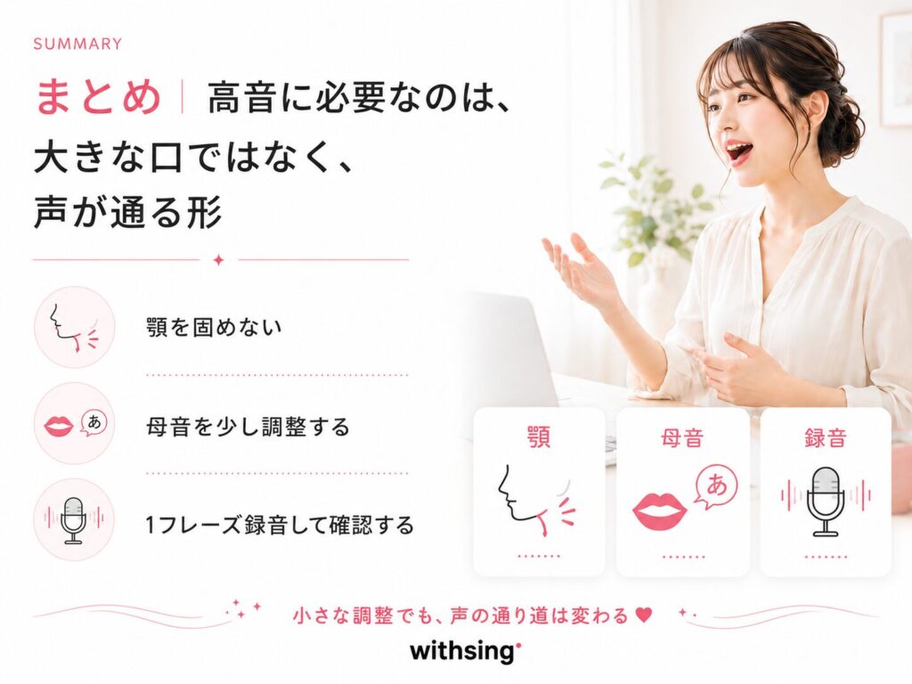 高音に必要なのは、大きな口ではなく、声が通る形