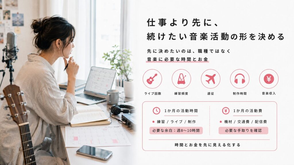 仕事より先に、続けたい音楽活動の形を決める