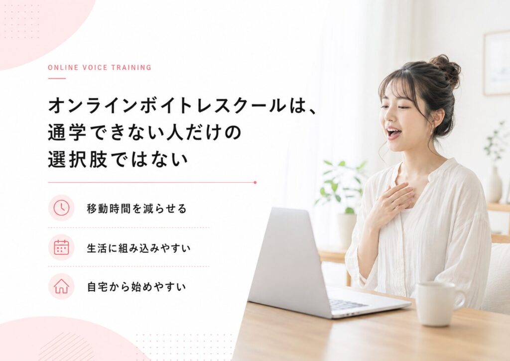オンラインボイトレスクールは、通学できない人だけの選択肢ではない