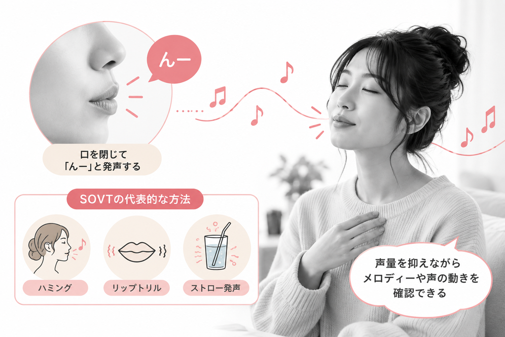 小さなハミングでメロディーを確認する