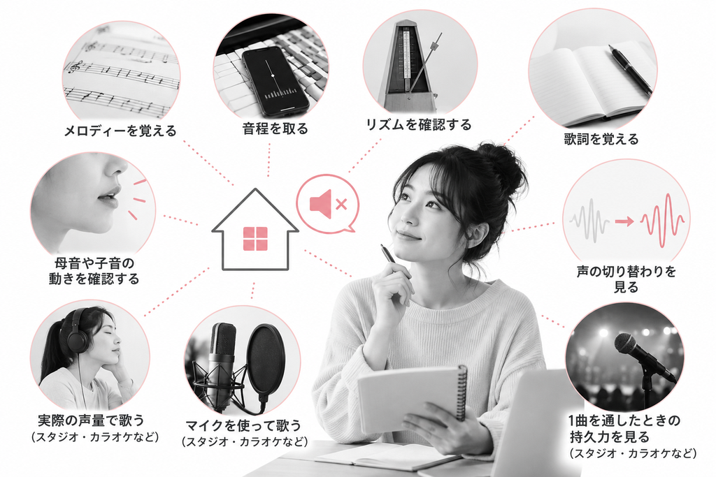 自宅のボイトレは「声量を抑えて確認できること」を分けて考える